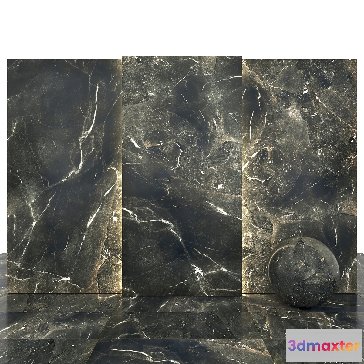 1399524 - Black Deep Glossy Marble 3D Max