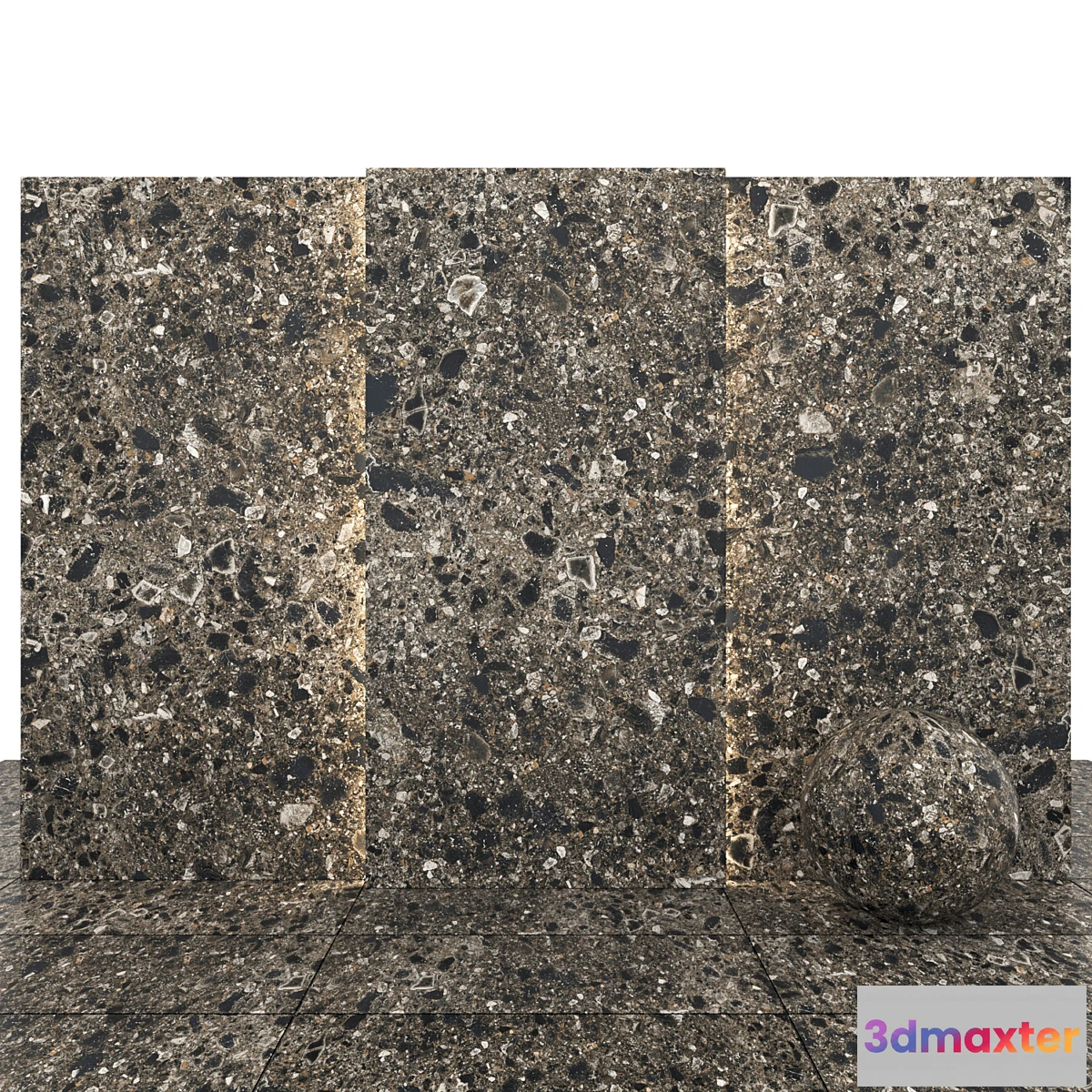 1402780 - Terrazzo Black stone 3D Max