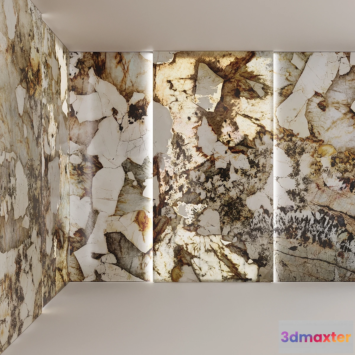 1407338 - Patagonia Marble Slabs with backlit bookmatch 3D Max