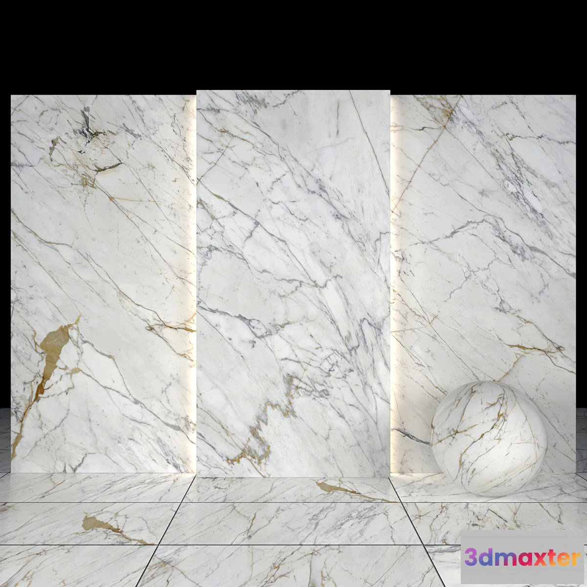 1410714 - Golden white marble 3D Max