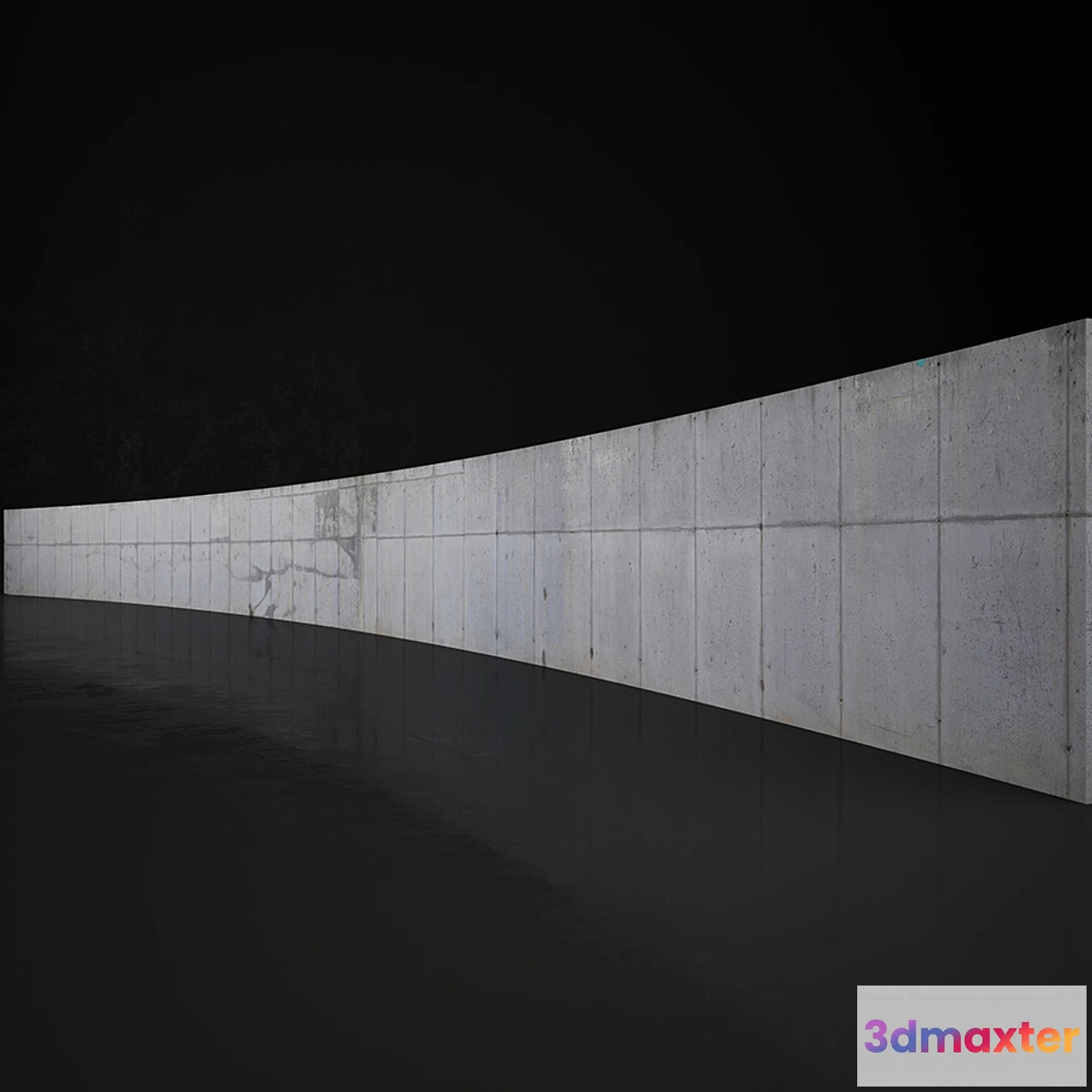 1412058 - Concrete wall 25m long 3D Max