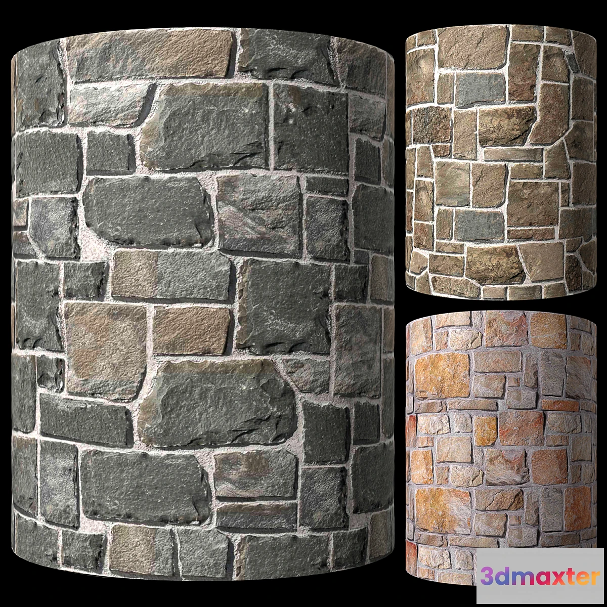 1413026 - Rubble wall stone masonry 3D Max