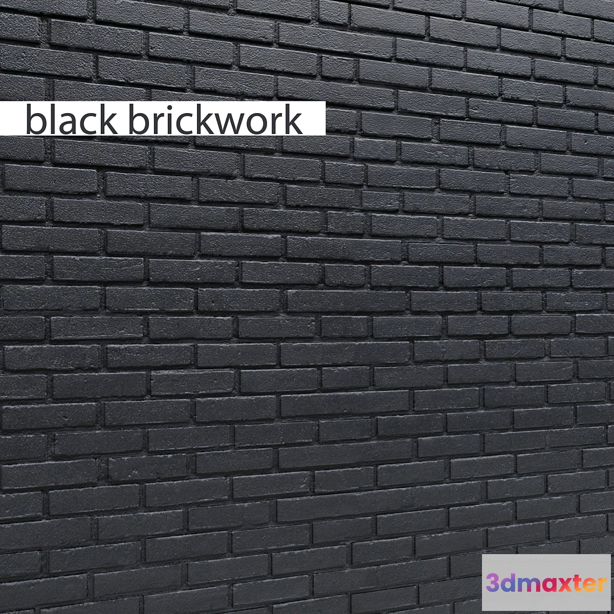 1413968 - black brickwork stonework brick loft decorative panel wall 3D Max