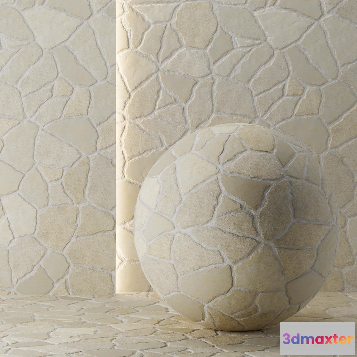 1416402 - Facing masonry made of wild stone 3D Max