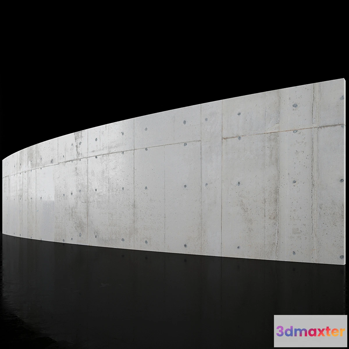 1417768 - Concrete wall 18m long 3D Max