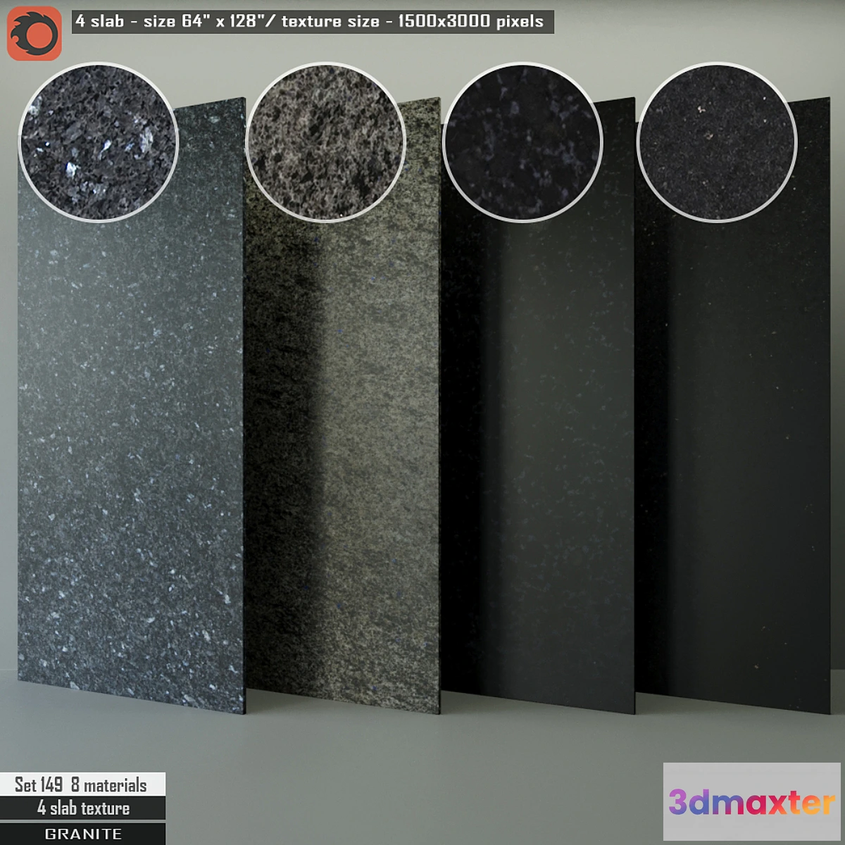 1420904 - Granite Slab Set 149 3D Max