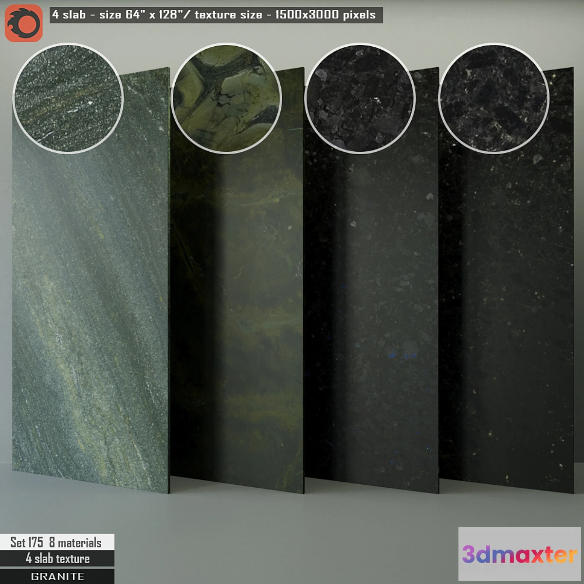1421042 - Granite Slab Set 175 3D Max