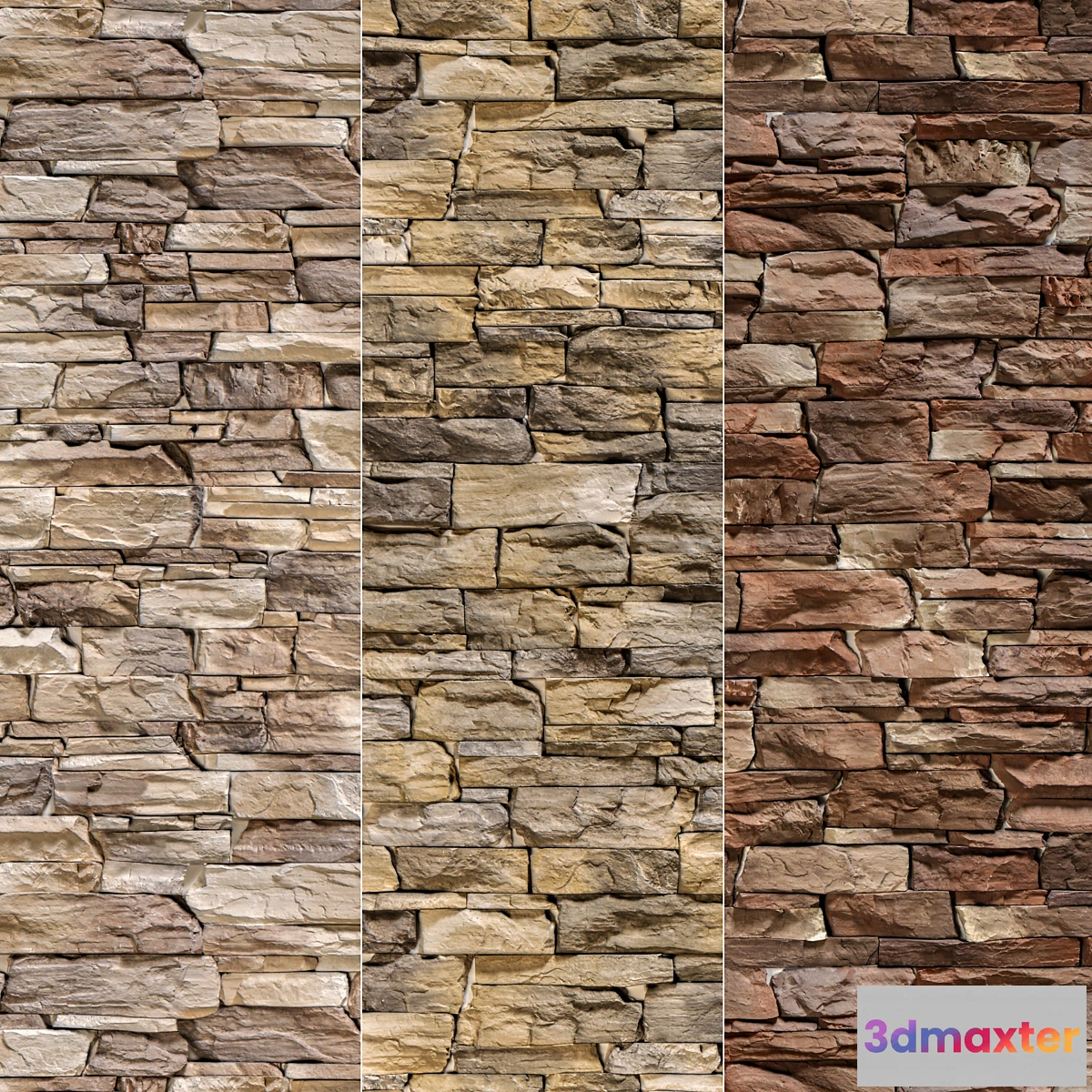 1424660 - Stone Walls set 4 3D Max