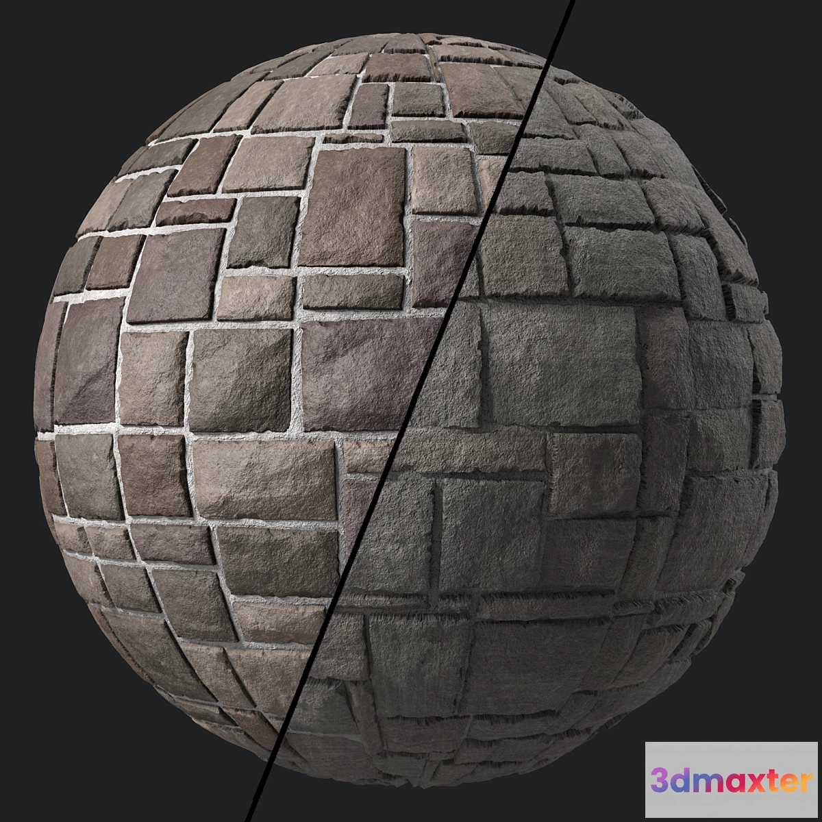 1436188 - Stone Wall Materials 104- Decorative Random Pattern  Pbr 4k Seamless 3D Max