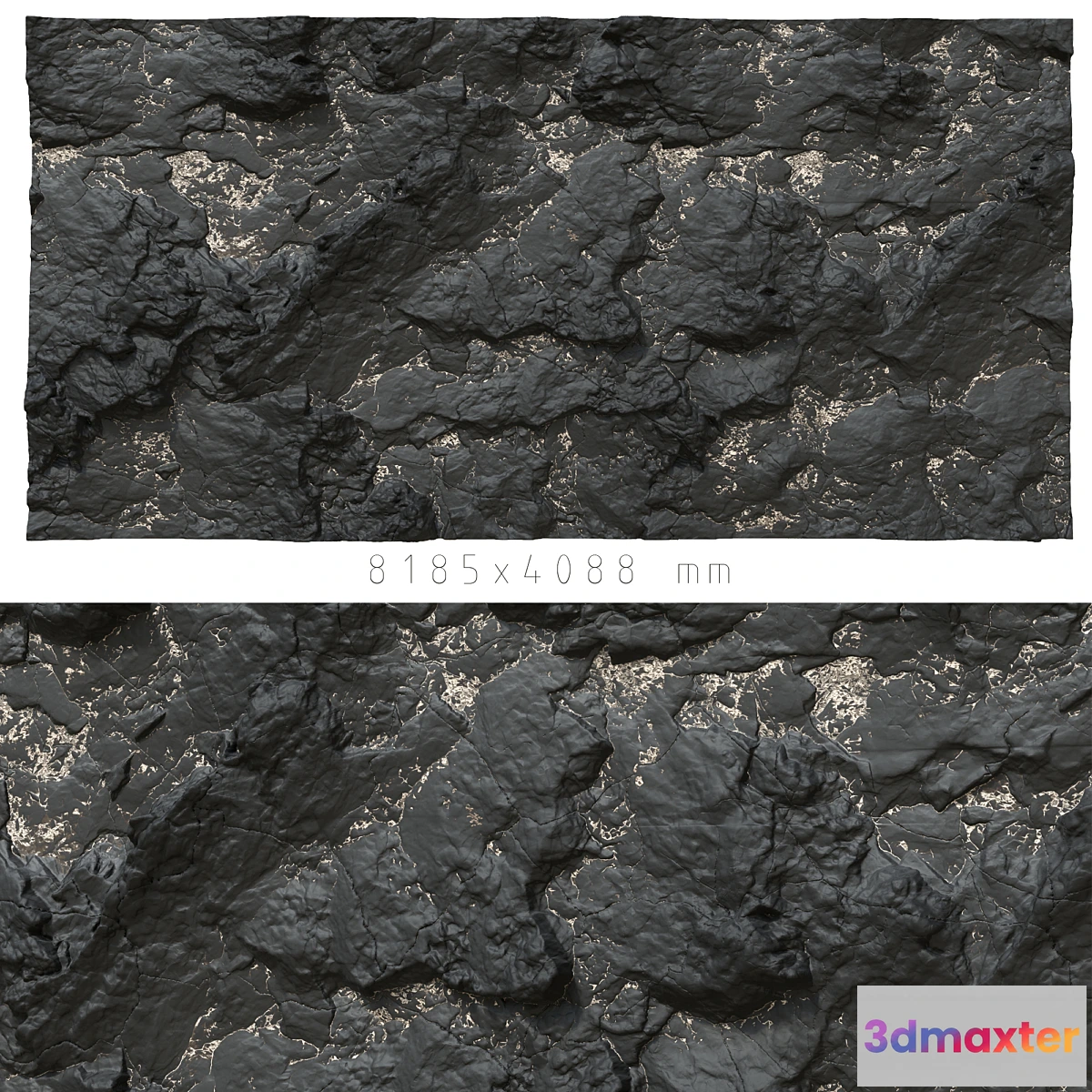1447272 - Black stone wall 3D Max
