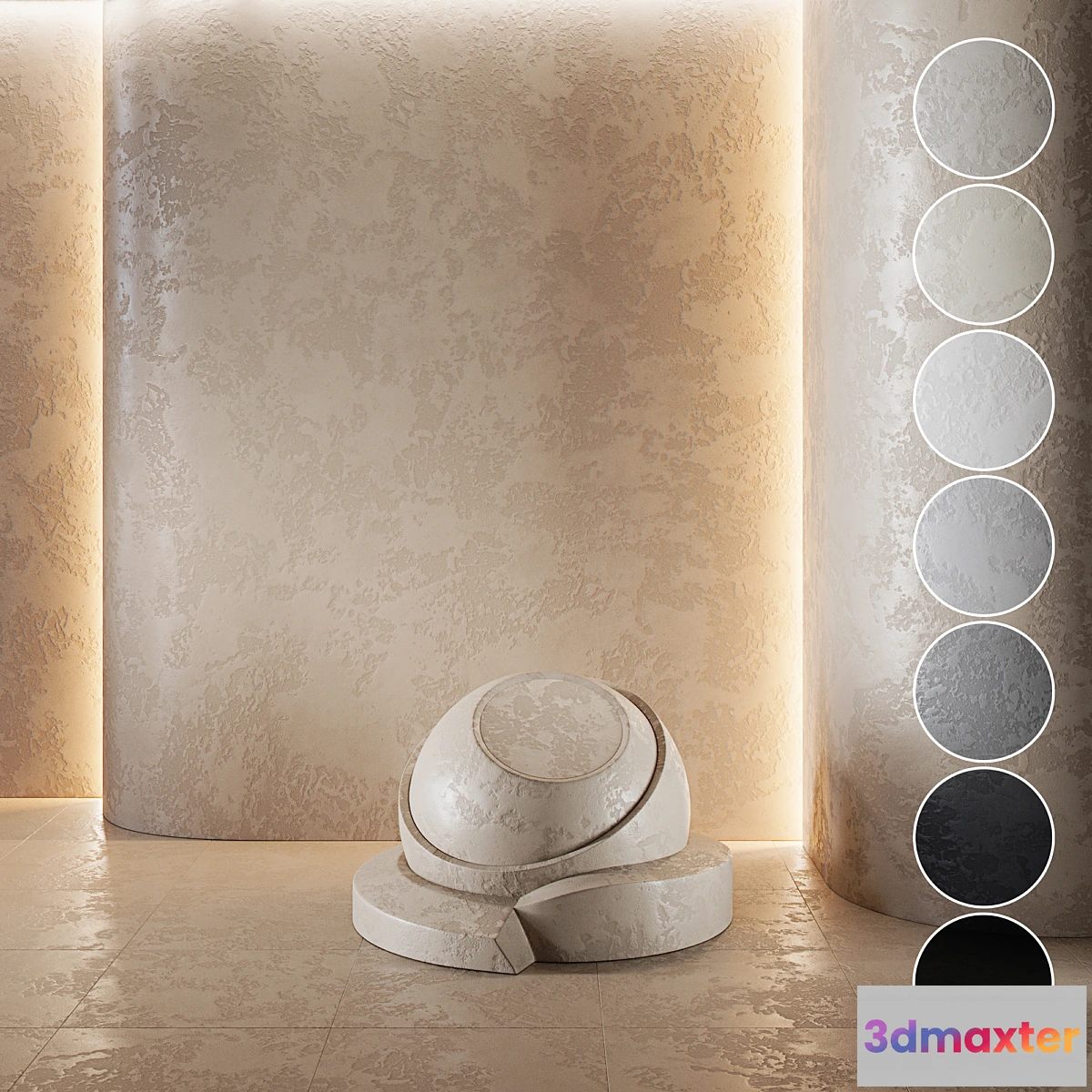 1462100 - Decorative plaster  Concrete set (seamless)  11 3D Max