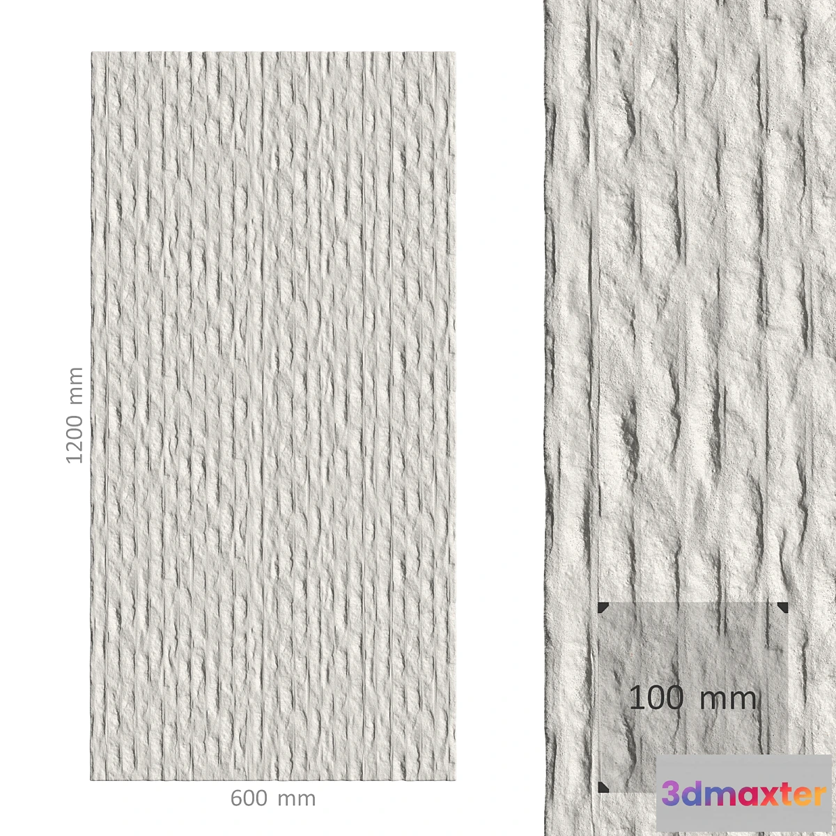 1469328 - Flexible stone panel LINE STONE BOARD (BEIGE 052) 3D Max