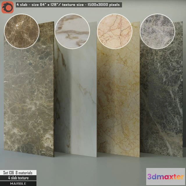 1537952 - Marble Slab Set 136 3D Max