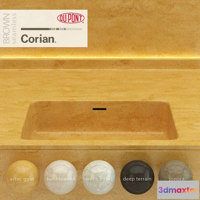 1541819 - Dupont Corian Kitchen Countertops Brown 4 3D Max