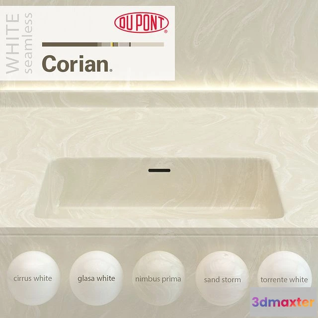 1555497 - Dupont Corian Kitchen Countertops White 2 3D Max