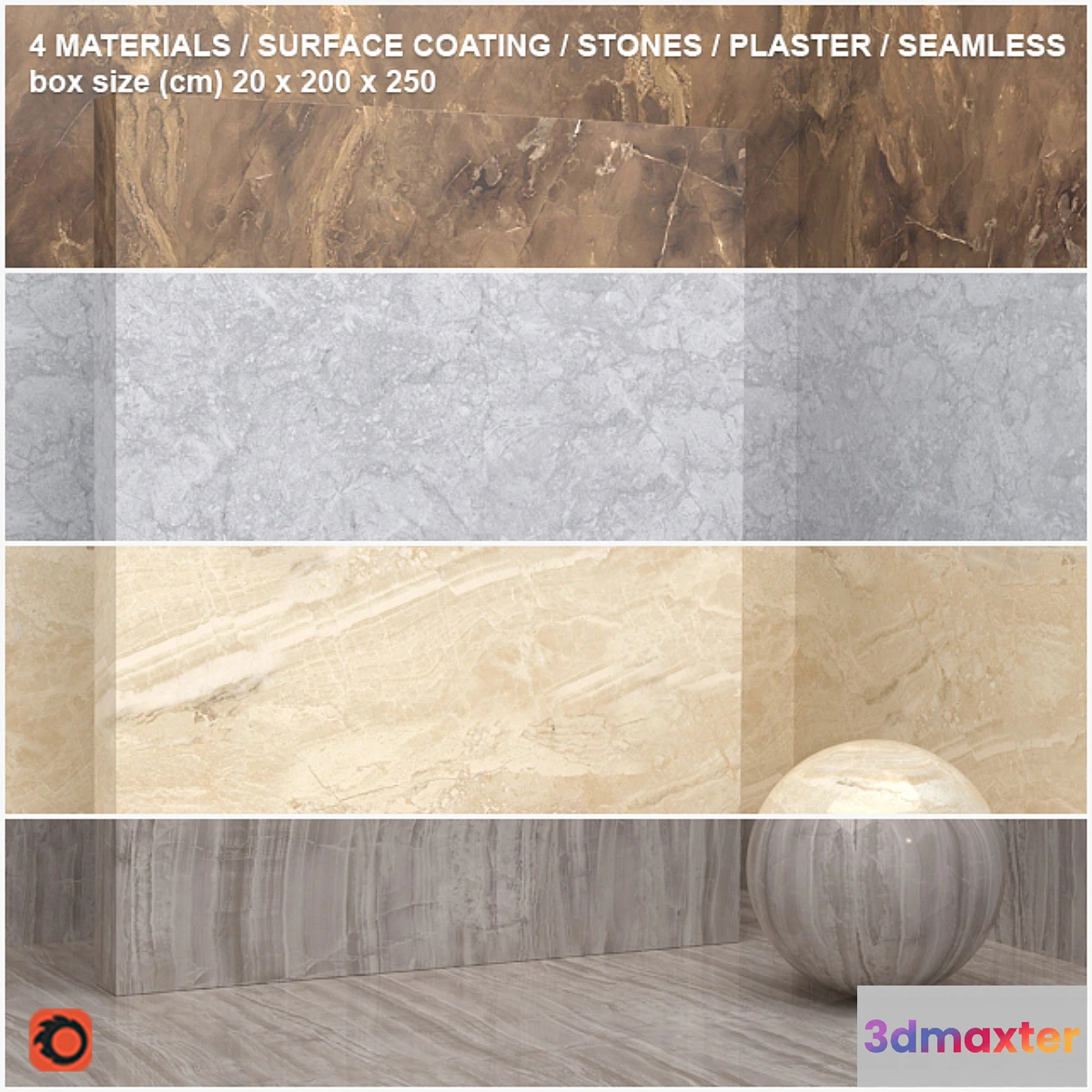 664121 - 4 materials (seamless) - stone plaster - set 10