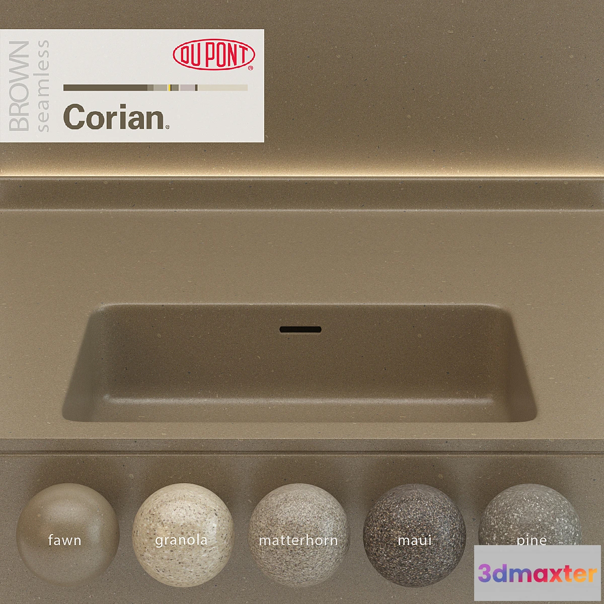 664227 - Dupont Corian Kitchen Countertops Brown 5