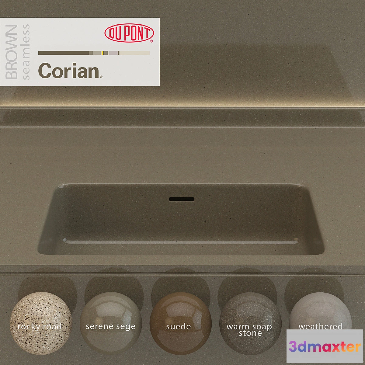 664229 - Dupont Corian Kitchen Countertops Brown 6