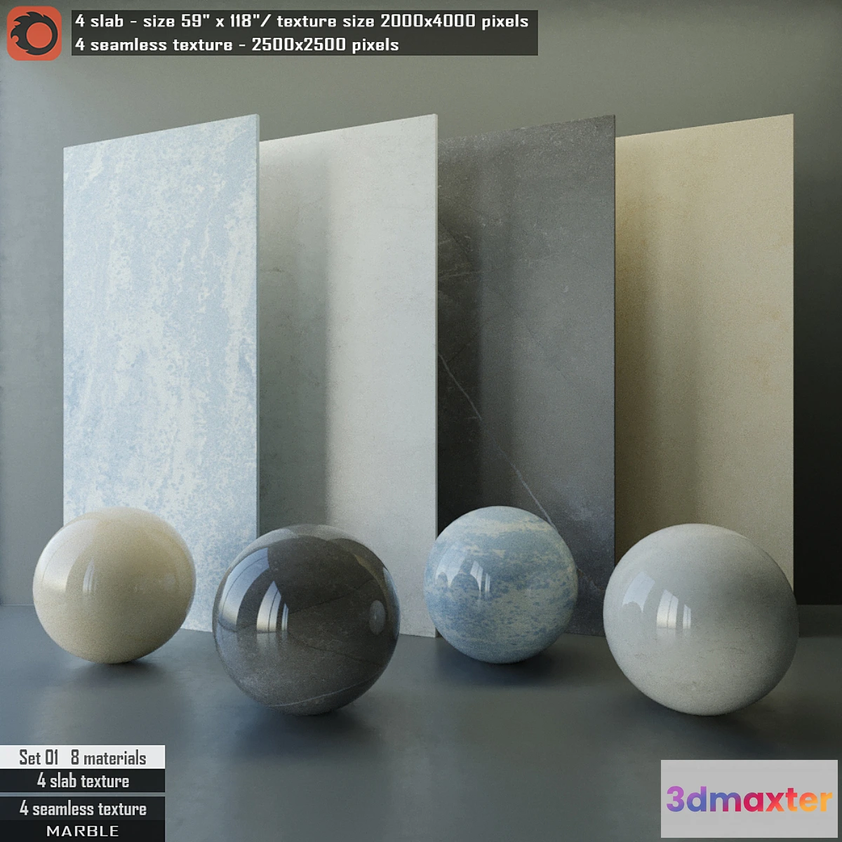 664249 - Marble slab & Seamless texture Set 01