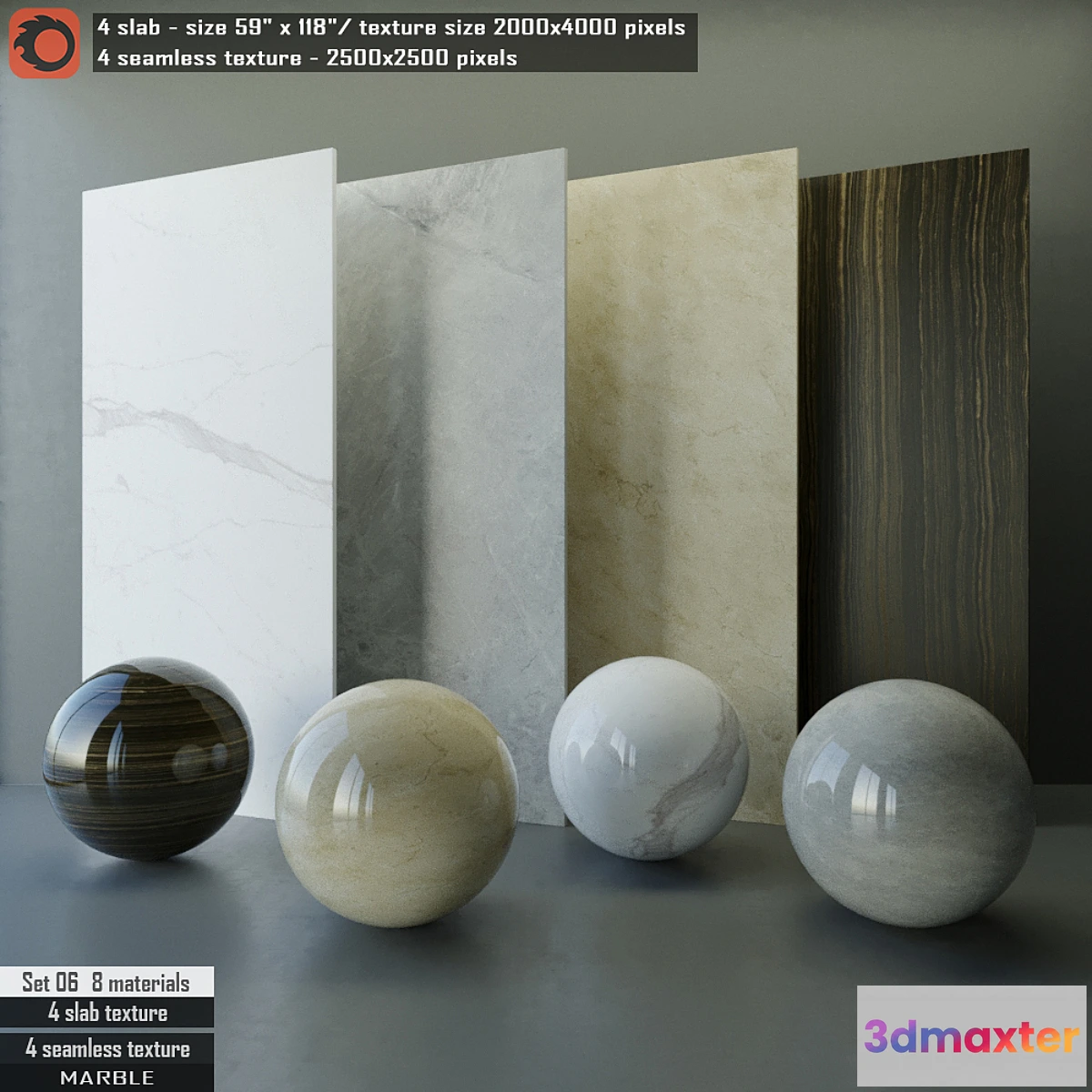 664253 - Marble slab & Seamless texture Set 06