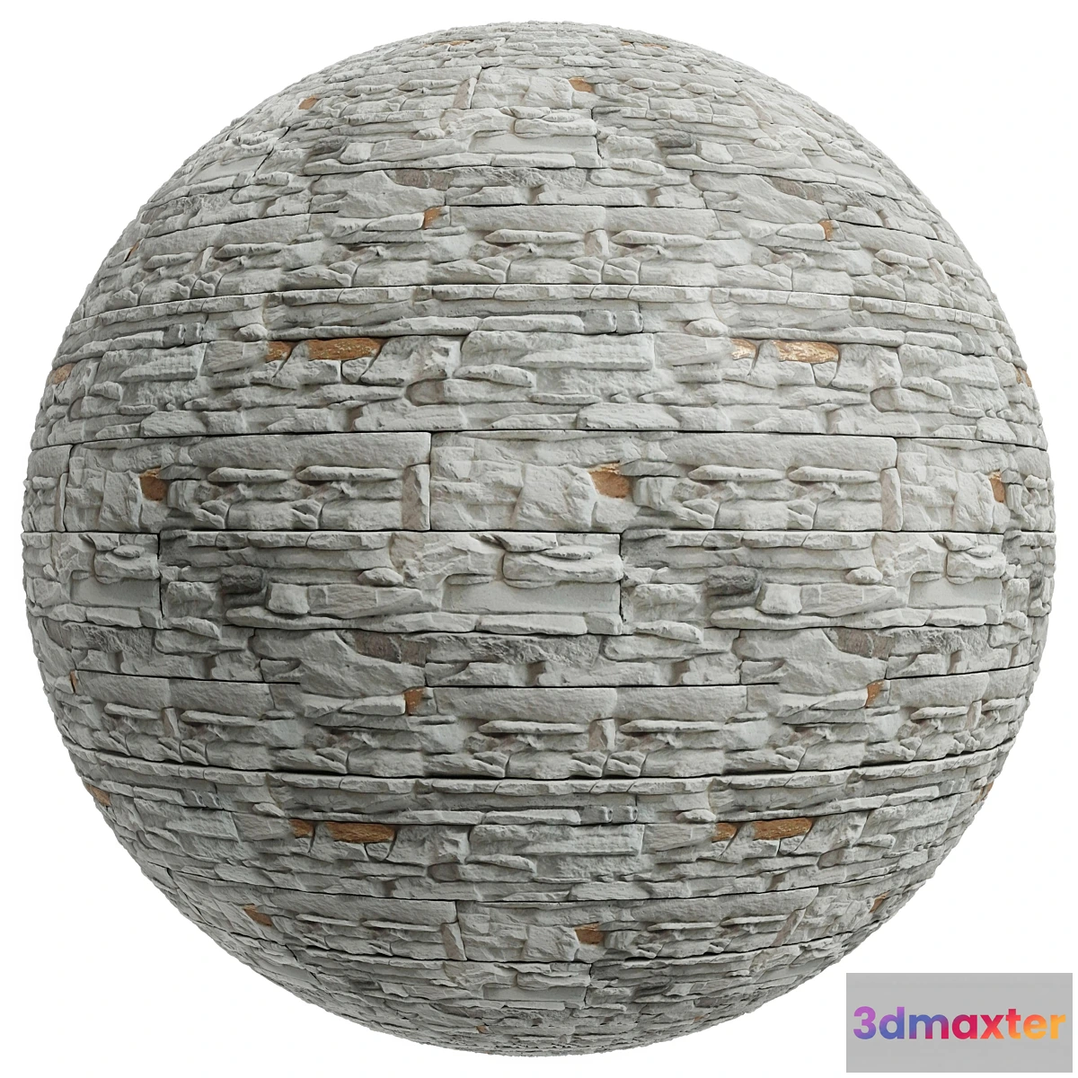 675003 - FB434 White facade decorative stone  1MAT  PBR  Seamless