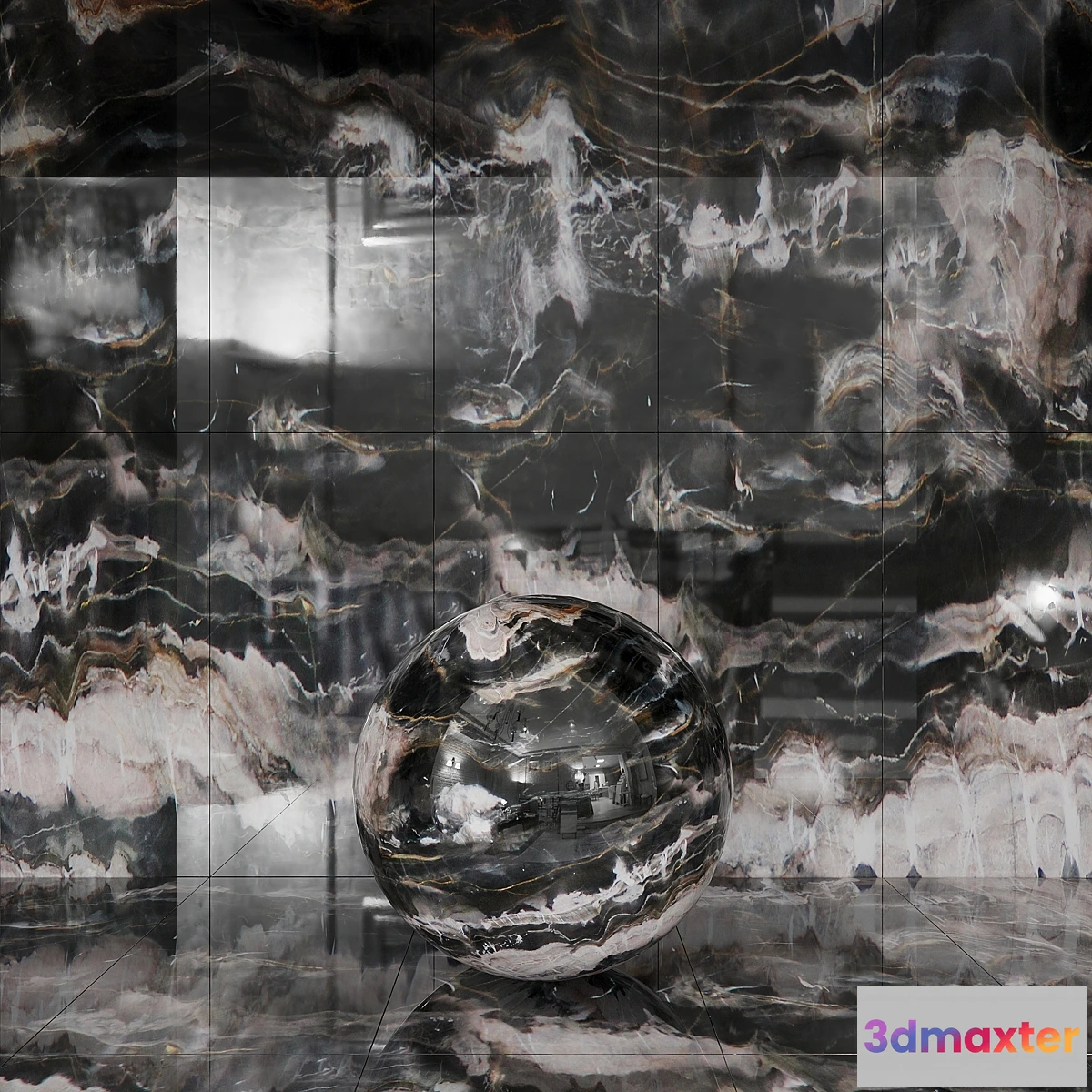 753147 - Seamless Confusion Dark Marble Material