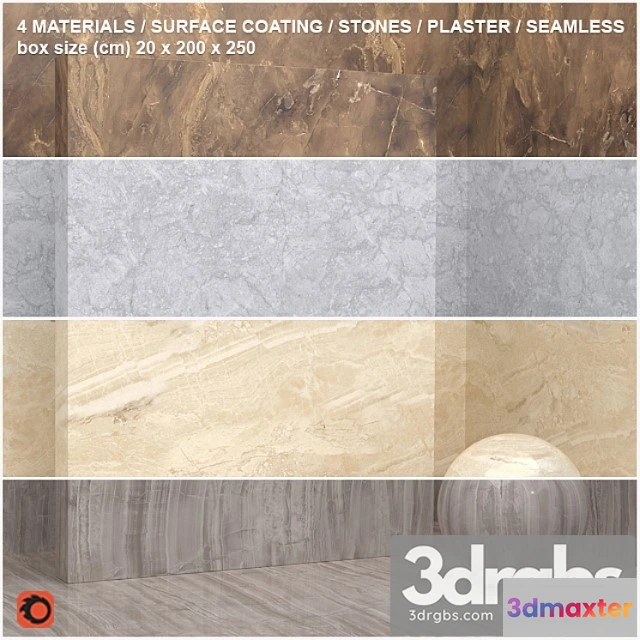 999362 - 4 materials (seamless) - stone plaster - set 10