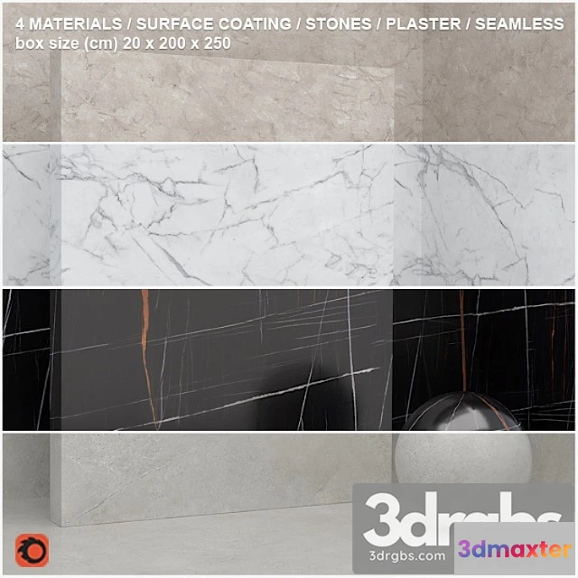 999366 - 4 materials (seamless) - stone plaster - set 12