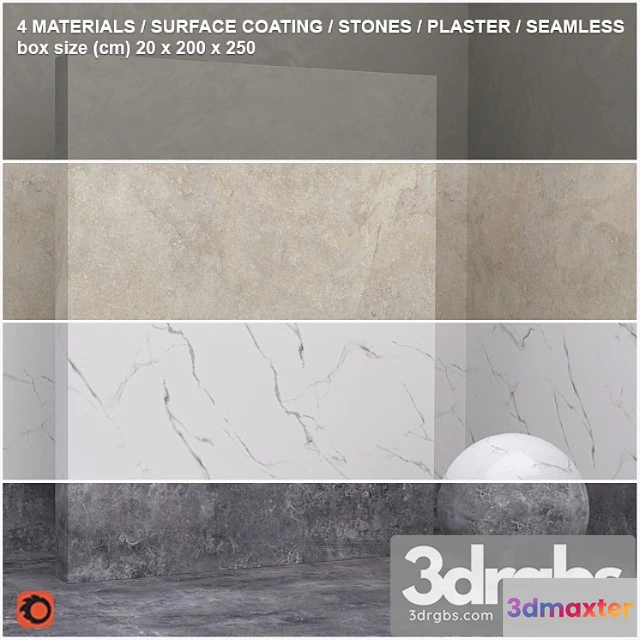 999370 - 4 materials (seamless) - stone plaster - set 14