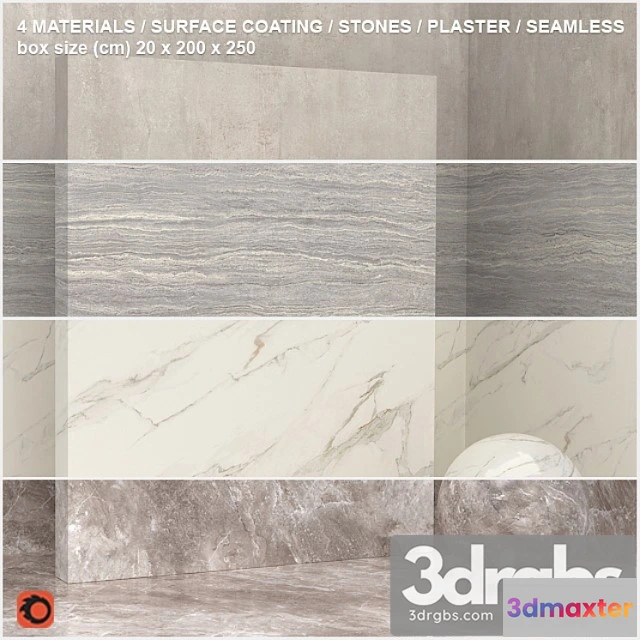 999376 - 4 materials (seamless) - stone plaster - set 7