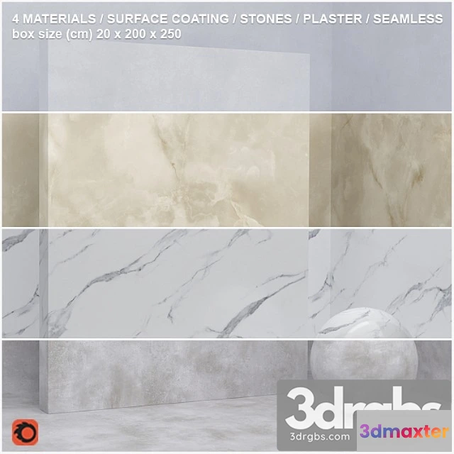 999378 - 4 materials (seamless) - stone plaster - set 8