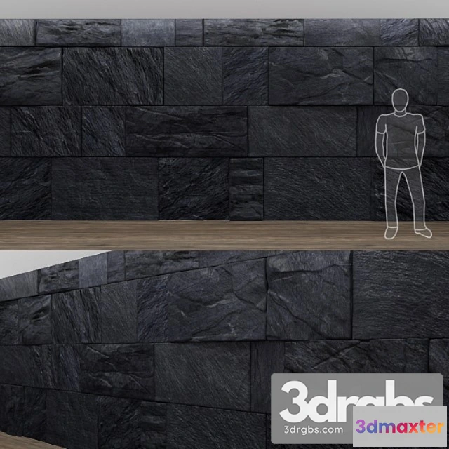 999430 - Black Wild Stone Wall