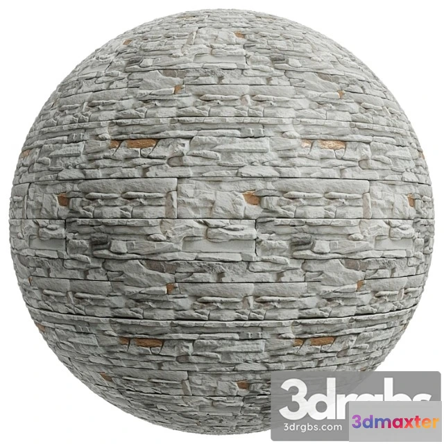 999638 - Fb434 White Facade Decorative Stone 1mat Pbr Seamless 2