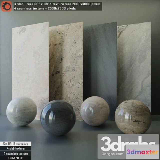 999662 - Granite slab & seamless texture set 09