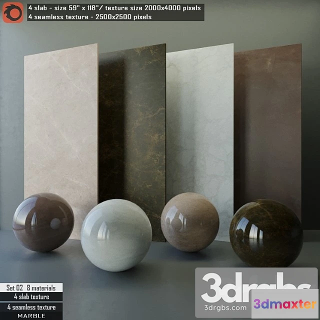 999734 - Marble slab & seamless texture set 02