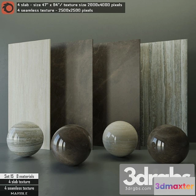 999744 - Marble slab & seamless texture set 15
