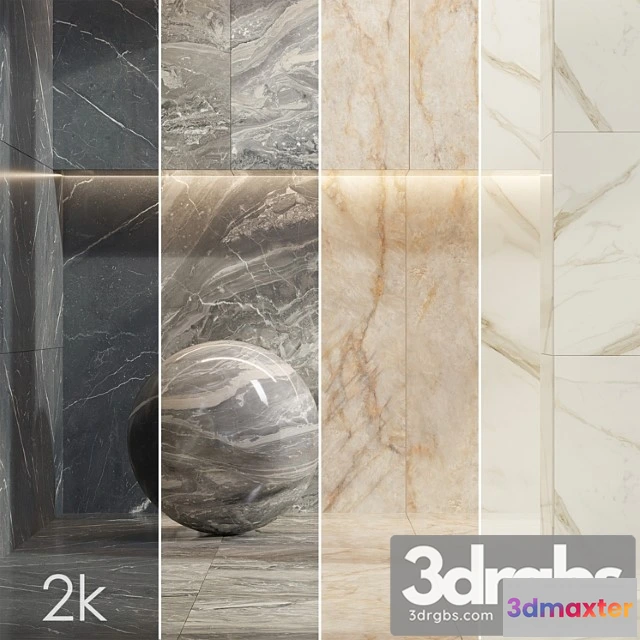 1000326 - Caesar Set 25 Marble Bundle 4 Types White Grey Beige And Black