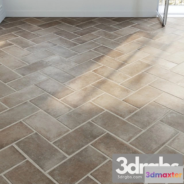 1000376 - Ceramic Tile Set 01 Terracotta Herringbone