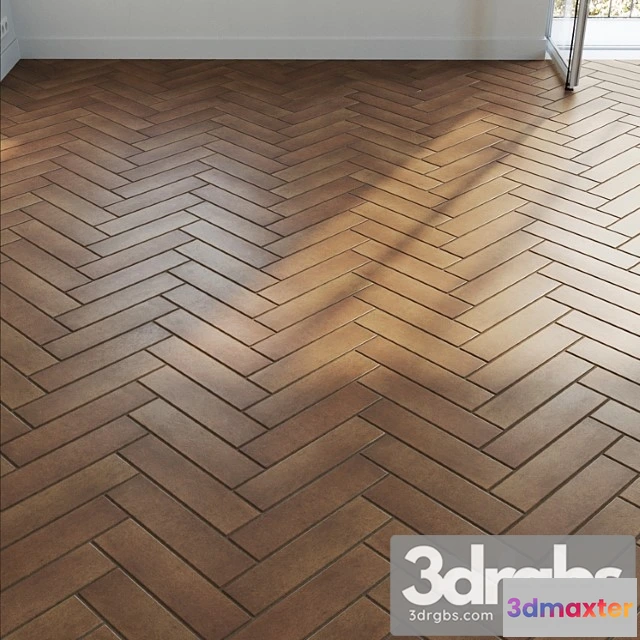 1000384 - Ceramic Tile Set 04 Herringbone Terracotta