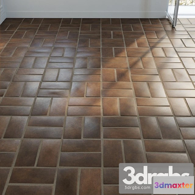 1000388 - Ceramic Tile Set 05 Dark Terracotta