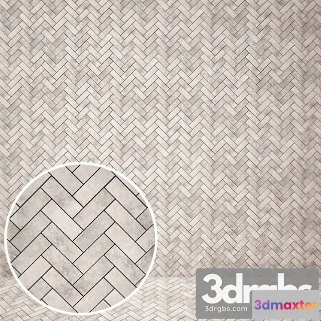 1000660 - Iris cube mosaic chevron white