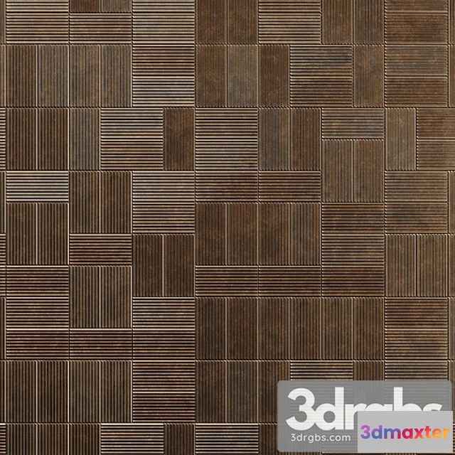 1001224 - Tile wall ariosto ribbed oxide metal rusty