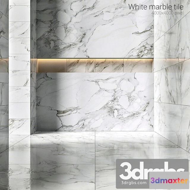 1001400 - White marble tiles