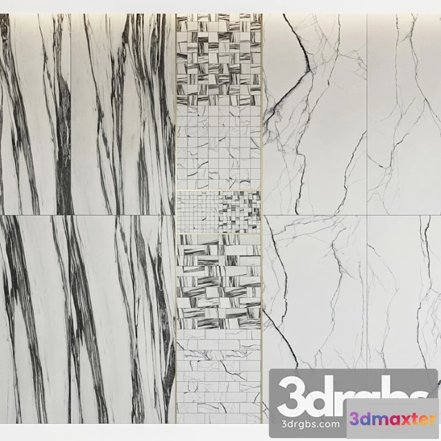 1055152 - Architectural design floor gres breach fall b&w marble set 1