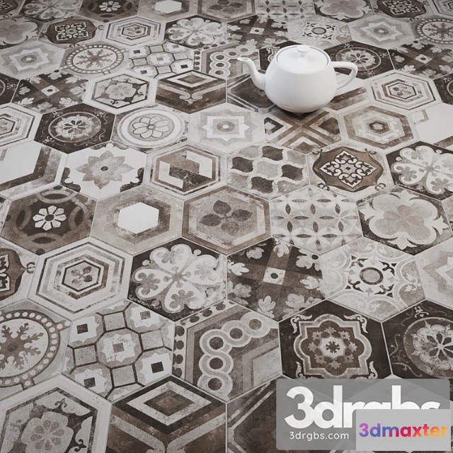 1055246 - Cir esagona miami mix (dec) tile set