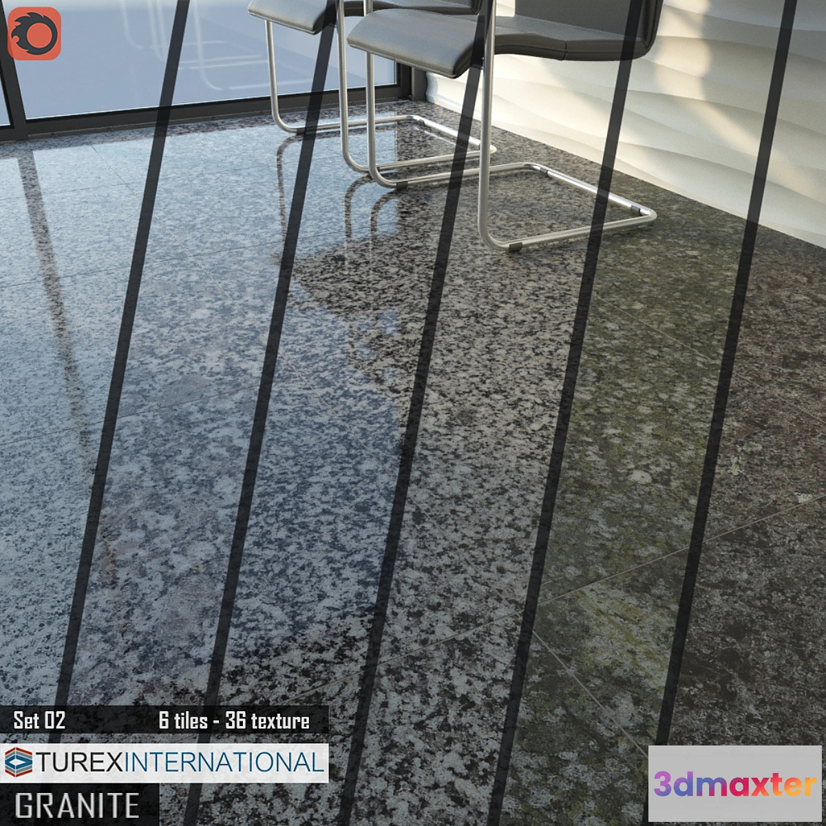 1281164 - TUREX INTERNATIONAL Granite Tiles Set 02 3D Max