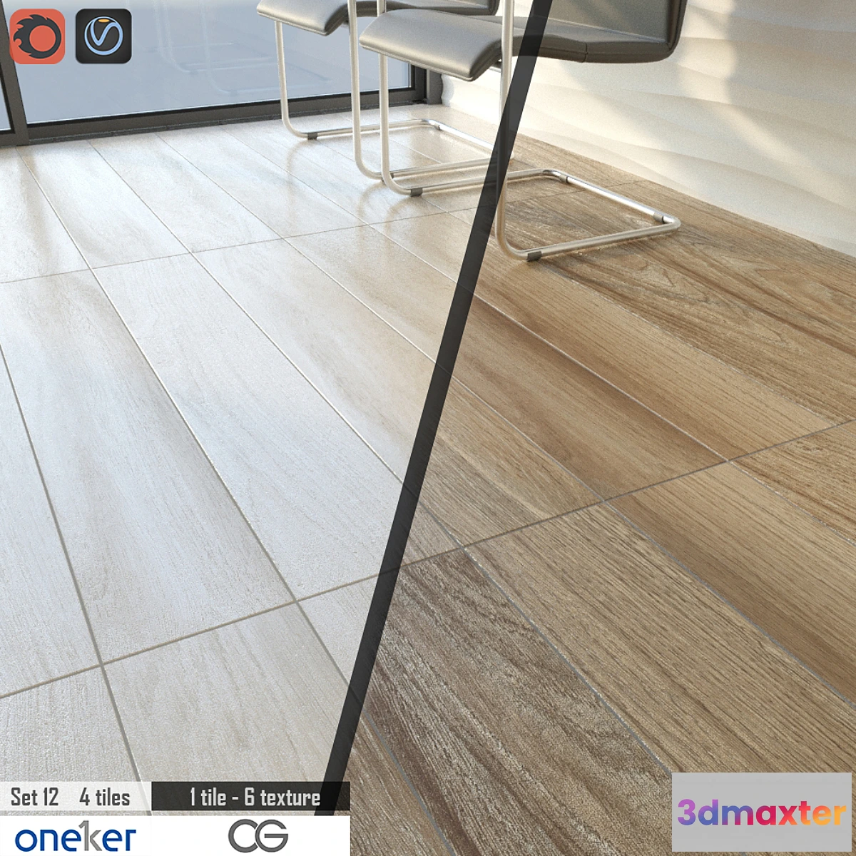 1283454 - Oneker Tile Set 12 - No.2 3D Max