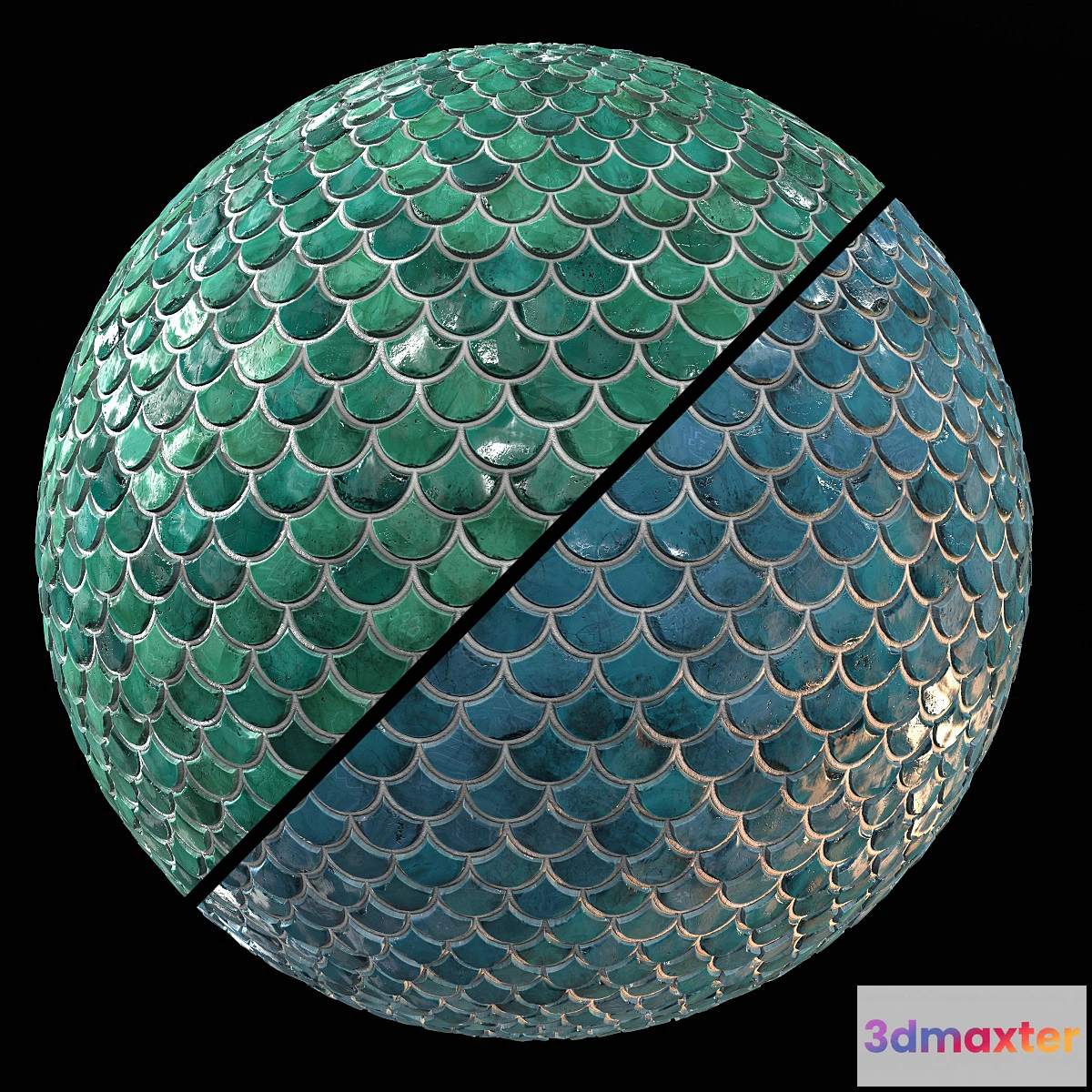 1297827 - Teal Tile PBR Material-09 3D Max
