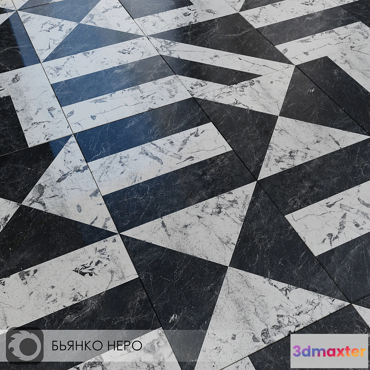 1301904 - Ceramic Tiles Kerama Marazzi Bianco Nero 3D Max