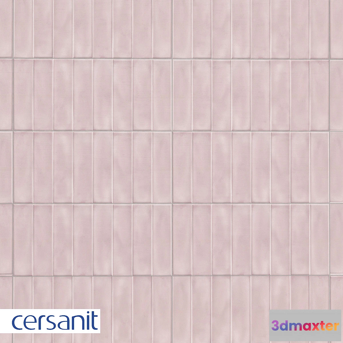 1304347 - (PDG074D) Tile Pudra brick relief pink 20×44 3D Max